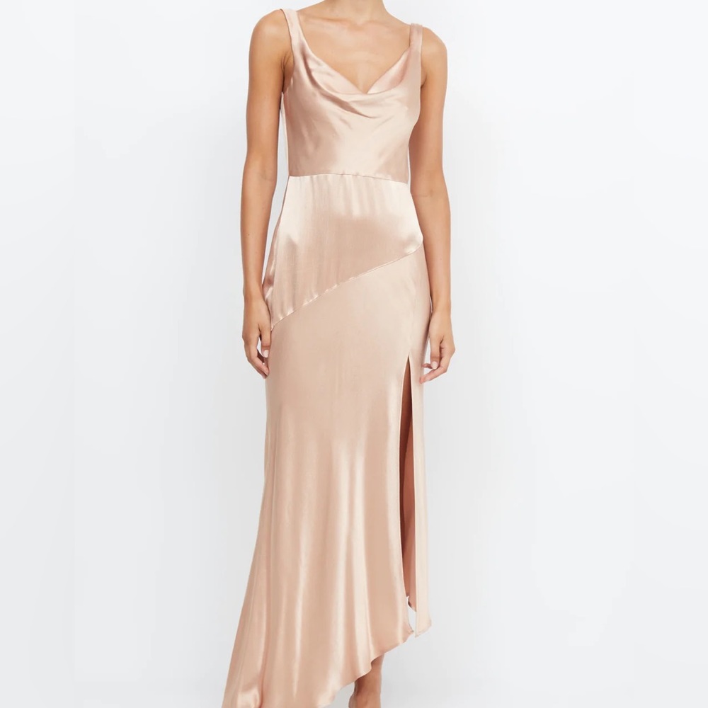 Bec and Bridge Moon Dance Cowl Dress Size 6 Rose Gold